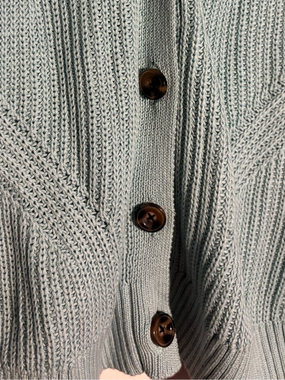 BNWT Blue Pointelle Knit Button-Front Cardigan Sweater size 2 - Picture 4 of 6